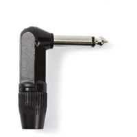 Nedis Audio-Anschluss / Abgewinkelt / Stecker / Vernickelt / Lot / Kabeleingangsdurchmesser: 8.0 mm / Aluminium / Schwarz / Plastikbeutel / 1 Stück