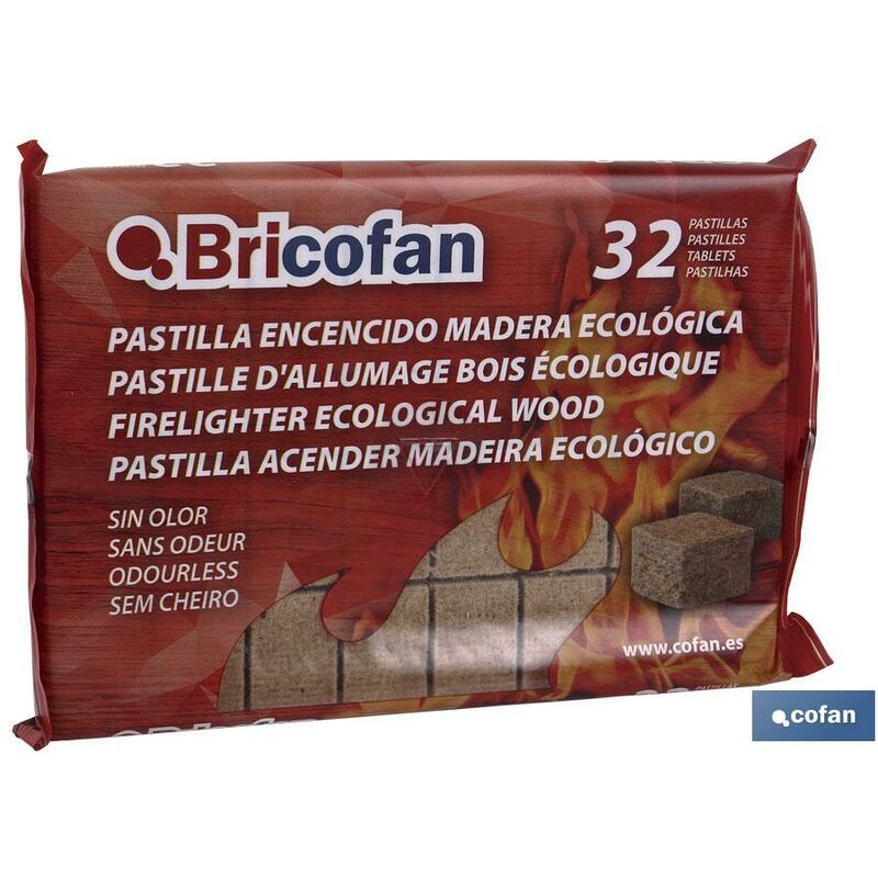 Massó Fuegonet, Pastillas de encendido ecológicas para barbacoas y  chimeneas, 1 paquete de 32 pastillas