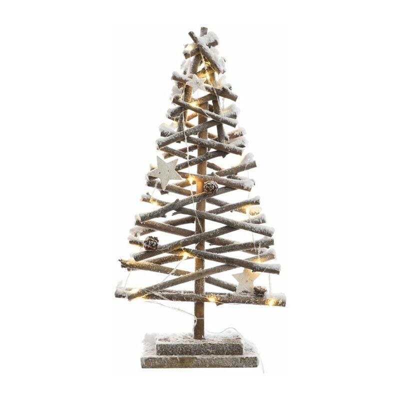 ARBOL NAVIDAD RATTAN MICRO LED NEVADO 50 CM