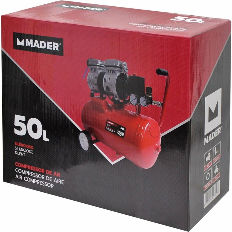 Compresor de aire silencioso 50L 1HP Mader Power Tools