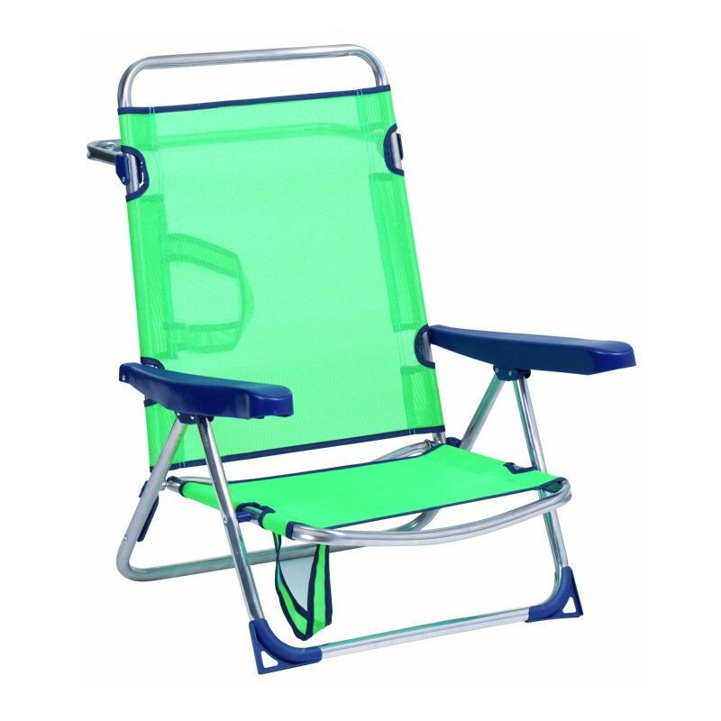 SILLA CAMA FIBRELINE ALUMINIO PLAYA CON ASA AZUL