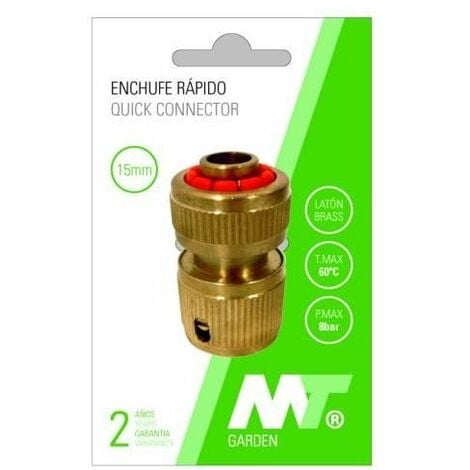 Conector Rapido Laton Manguera 15 y 19 Mm de Mt Garden