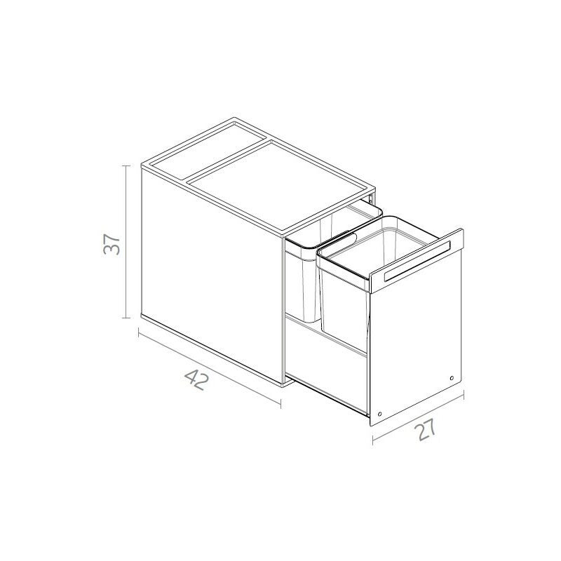 Pattumiera scorrevole in acciaio inox Tecnoinox Box 2