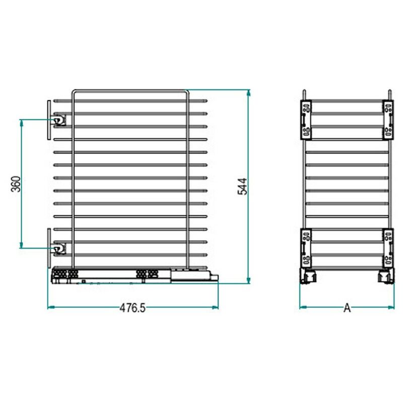 Sistema cassetto portaposate Tecnoinox Misure corpo mobile: 45 cm