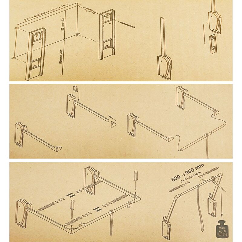 Appendiabito saliscendi Closet Pro Servetto OTTO INNOMINATO 62-95 Colore o  Finitura: Grigio-Grigio