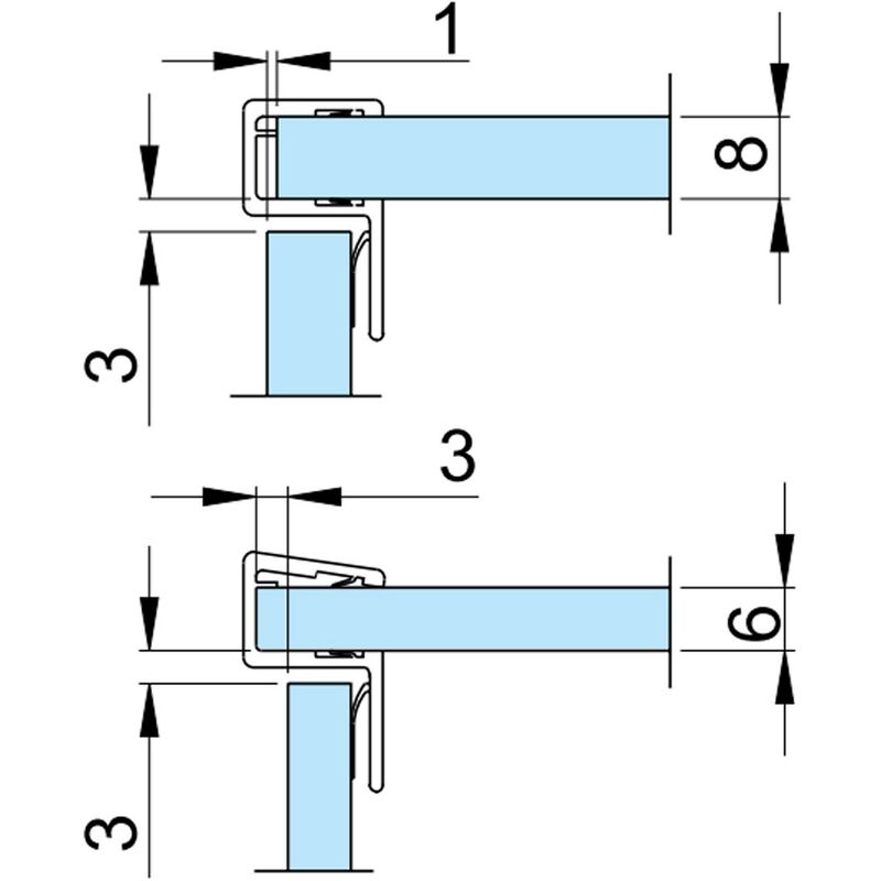 Profilo guarnizione battuta 90° per box doccia spessore vetro 6-8 mm,  lunghezza 2500 mm 8PT8-40