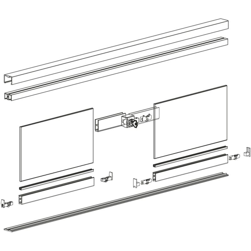 BINARIO PLASTICA TERNO 730 620 PER PATTINI 638 639 640 643 ANTE SCORREVOLI  MT. 2