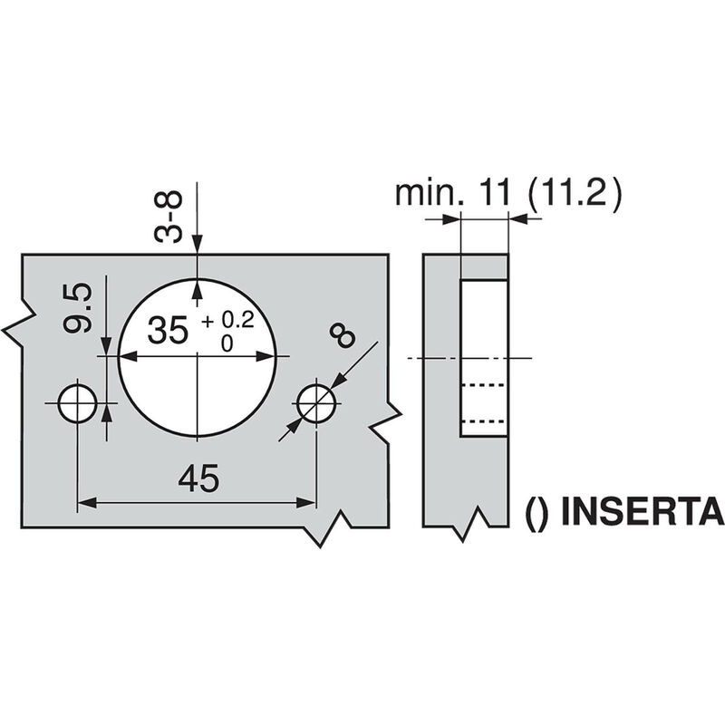 Cerniera 170° battuta con sormonto Blum Clip