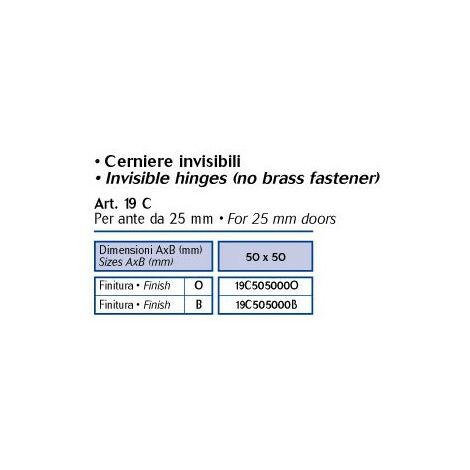 CERNIERA INVISIBILE CILINDRICA OTTONE VARIE MISURE prodotto da TECNA -  Maniglie Per Tutti