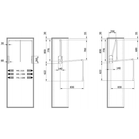 Appendiabiti saliscendi per armadio 44 - 61 cm servetto originale