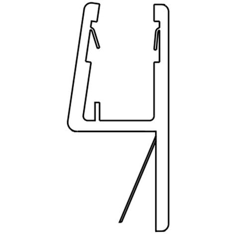 Profilo guarnizione battuta 180° per box doccia spessore vetro 6-8 mm,  lunghezza 2200 mm