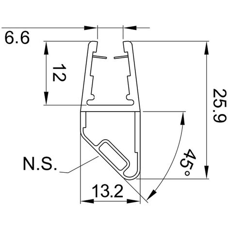 Profilo guarnizione magnetico per angolo 90° per box doccia vetro