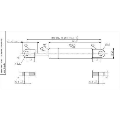 Pistone molla a gas Stabilus Lift-O-Mat grigio da 240 mm 226,5 Int