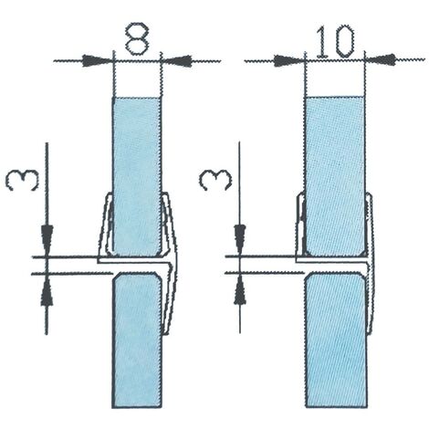 Profilo guarnizione deviatore 180° per box doccia spessore vetro 6