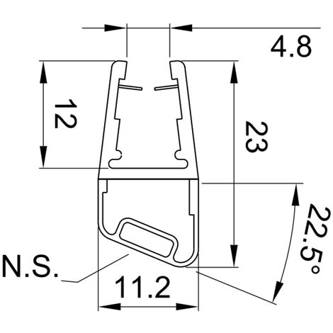 Profilo guarnizione magnetico per angolo 135°, per box doccia