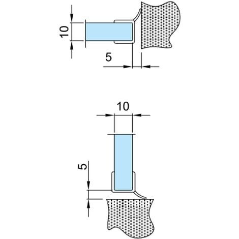 Profilo guarnizione deviatore per box doccia spessore vetro 10 mm