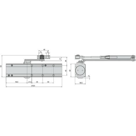 Chiudiporta aereo a cremagliera Professional Plus 2 Cisa C1611 Colore o  Finitura: Grigio