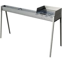 Canalina Cuoci Arrosticini Acciaio Inox con Barbecue paratia e griglia  80+40 cm