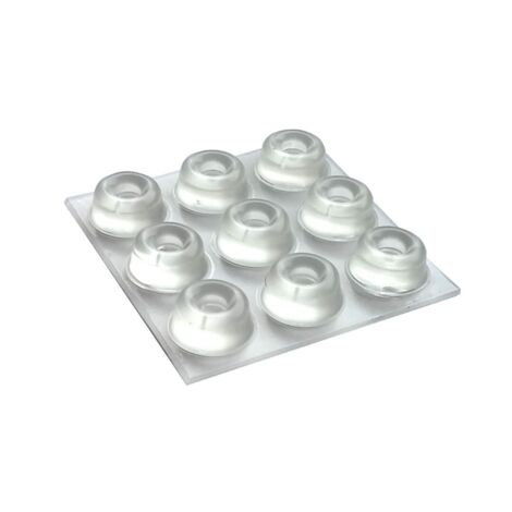 PARACOLPI ADESIVI TONDI TRASPARENTI Ø 22,3 MM. - SPESSORE 10,1 MM. - 9 PZ. (1/2)