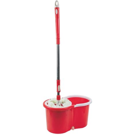 SUPER MOP ROSSO 120CM CESTELLO IN ACCIAIO CON RUOTE (1/5)