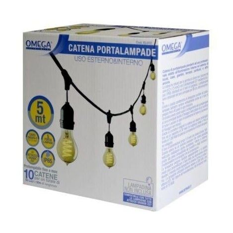CATENA PORTALAMPADE DA 5 METRI ROLUNGABILE COLORE NERO (1/3)