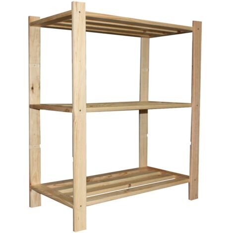 SCAFFALE PINO GREZZO 3 RIAPIANI L75 X P40 X H94CM (1/2)