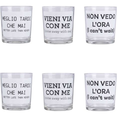 MOODS SET 6 BICCHIERI VETRO 270ML BIANCO