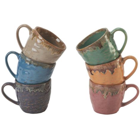 KEROS SET 6 TAZZINE CAFFE SENZA PIATTINO  6 COLORI ASSORTITI