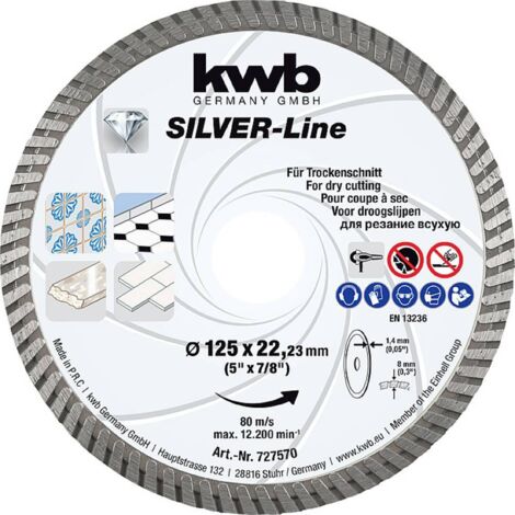 kwb 727570 Disco diamantato Diametro 125 mm Ø foro 22.23 mm 1 pz.