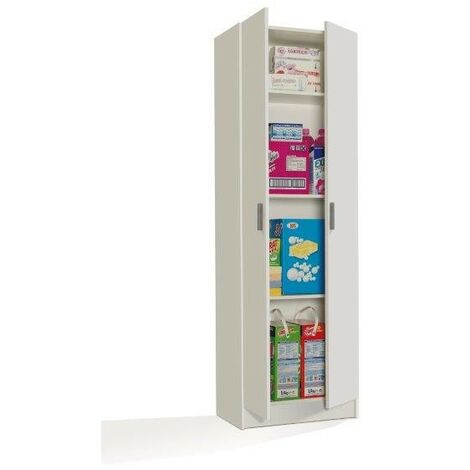 Kit armadio multiuso 2 ante e 3 ripiani cm59x37x180h in Mdf colore bianco