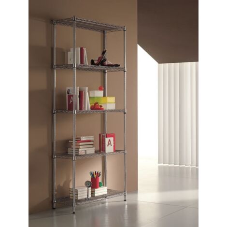 SCAFFALE CROMATO 5 PIANI 60X35X180H