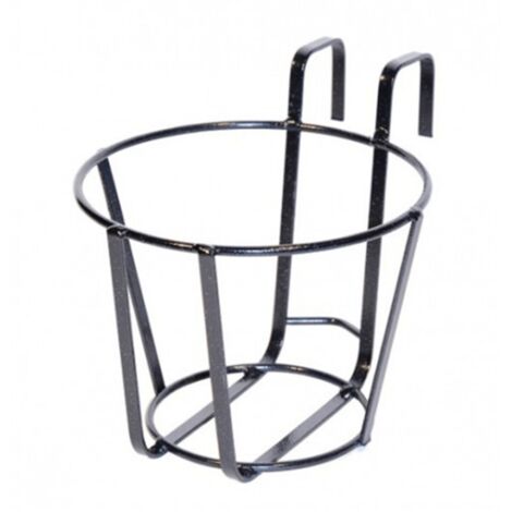 Portavaso Mille Da Balcone Fisso Tondo Nero 22 Cm - Artigianferro