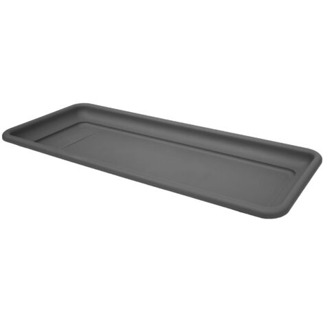SOTTOVASO FIORIERA RETTANGOLARE ''MAX'' CM 60 COLORE ANTRACITE
