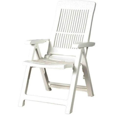 Poltrona da giardino pieghevole in polipropilene bianca – Dimensioni 60x61x109 cm – Struttura resistente agli agenti atmosferici – Peso 6 kg – Saturnia (1/10)