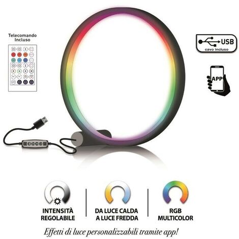 LAMPADA DA TAVOLO LED D.25CM INTENSITA' E COLORE REGOLABILI