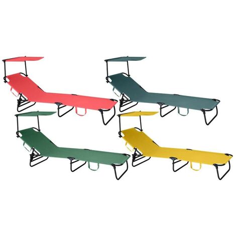 LETTINO METALLO CON PARASOLE CM188X55X24 COLORI ASSORTITI