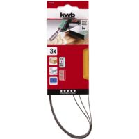 kwb Nastro di levigatura in tessuto 3X, 13 x 457 mm, K-60, Corindone nobile, per legno e metallo, u. un. Carta vetrata adatta per Black & Decker Powerfeile e molte altre parti elettriche