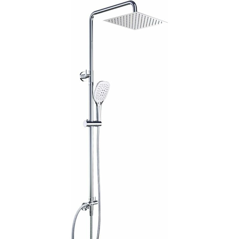 Homfa Columna Ducha, Conjunto Ducha Regulable Metal Completo con 3 Cabezales de Ducha, Sistema de Ducha con Alcachofa,Grifo Ducha de Altura Adjustable