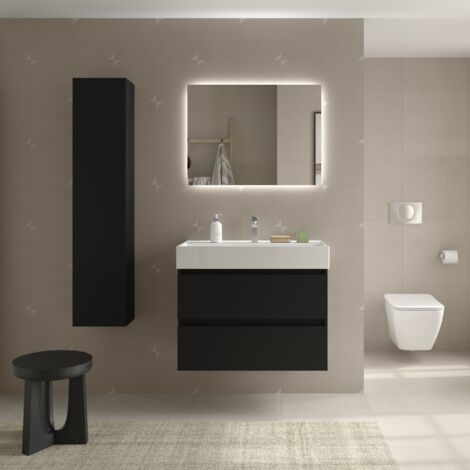 Mueble baño Bequia 100cm y lavabo Negro 100x45x66 (1/4)