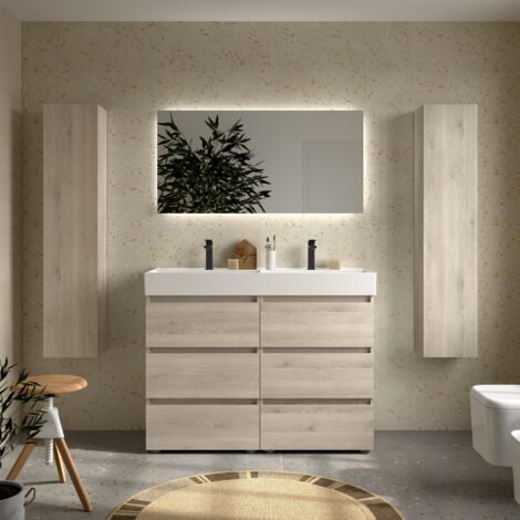 Mueble de Baño BEQUIA 3C 120cm Natural Lavabo Veneto Porcelana
