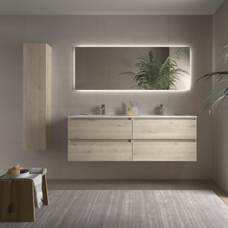 Mueble de Baño BEQUIA 160cm Natural Lavabo Vilna Solid Surface (1/4)