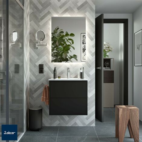 Conjunto mueble de baño OPTIMUS 800 BLANCO MATE + Lavabo + Espejo + Aplique