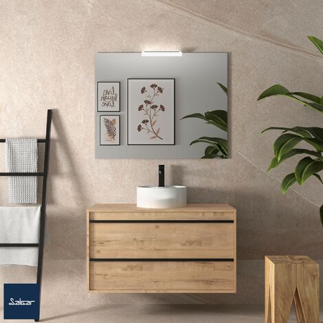 BATHME LENNOX Mueble de Baño con Lavabo y Encimera Roble Ostippo