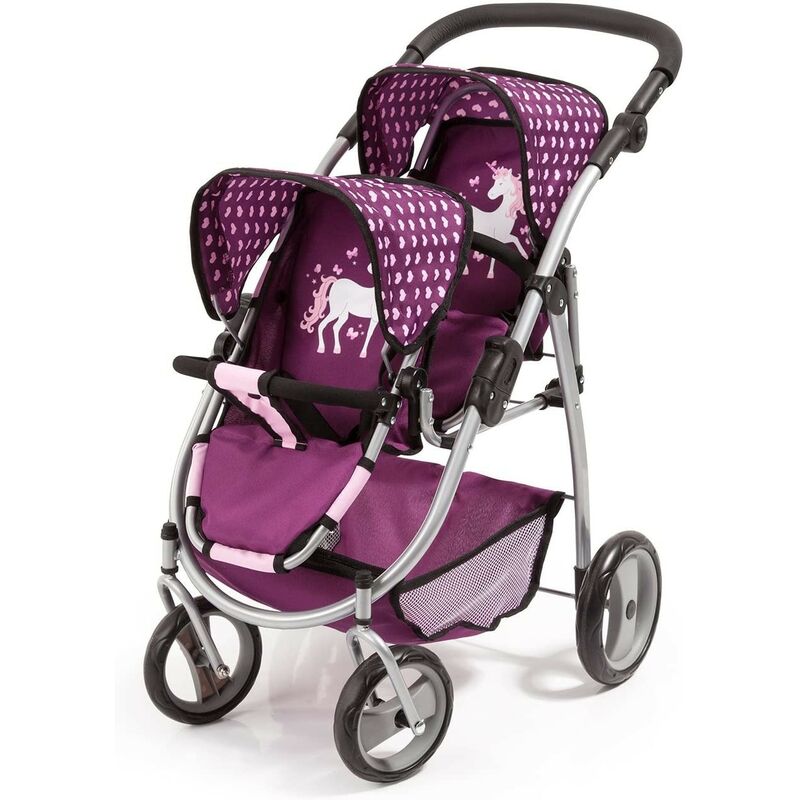 Bayer Design Silla gemelar muñecas twin tandem violeta 26537aa carrito morado