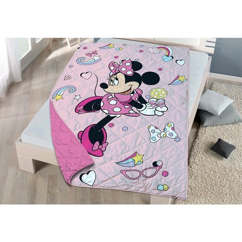 10xdiez Colcha De verano estampado infantil cama individual ligera 90cm minnie bouti termosellada disney love 90