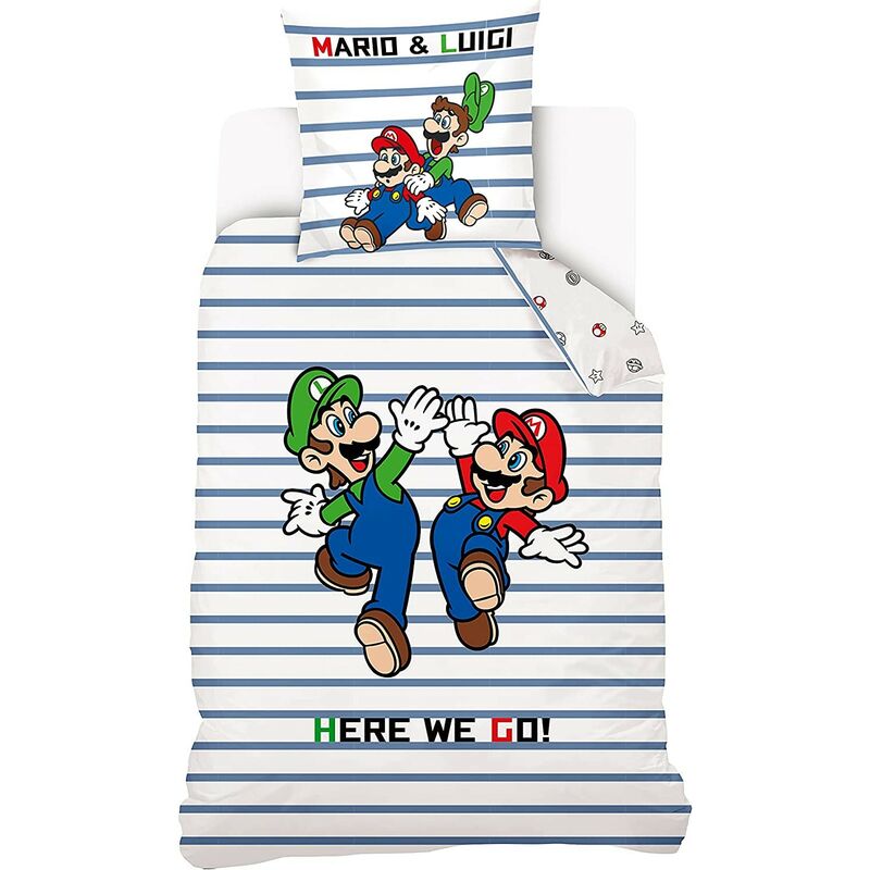 Mario Funda Rayas luigi ado de 140 x 200 cm y 1 almohada 63 100 2070211 90