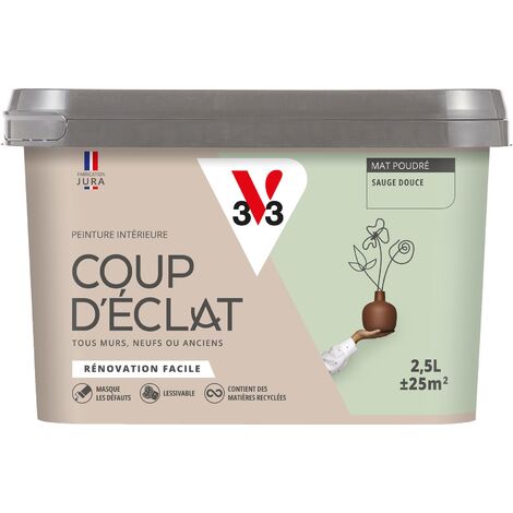 Peinture murale intérieure Coup d'Éclat® V33 Sauge douce Mat Poudré 2,5L