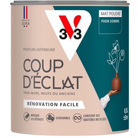 Peinture murale intérieure Coup d'Éclat® V33 Paon sombre Mat Poudré 0,5L