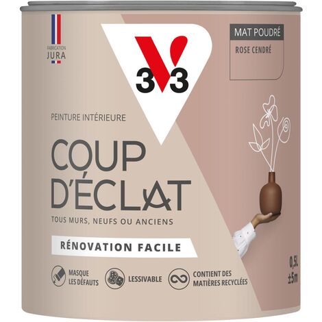 Peinture murale intérieure Coup d'Éclat® V33 Rose cendré Mat Poudré 0,5L