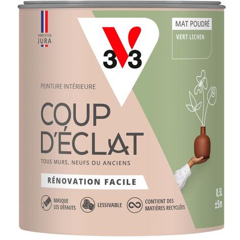 Peinture murale intérieure Coup d'Éclat® V33 Vert lichen Mat Poudré 0,5L